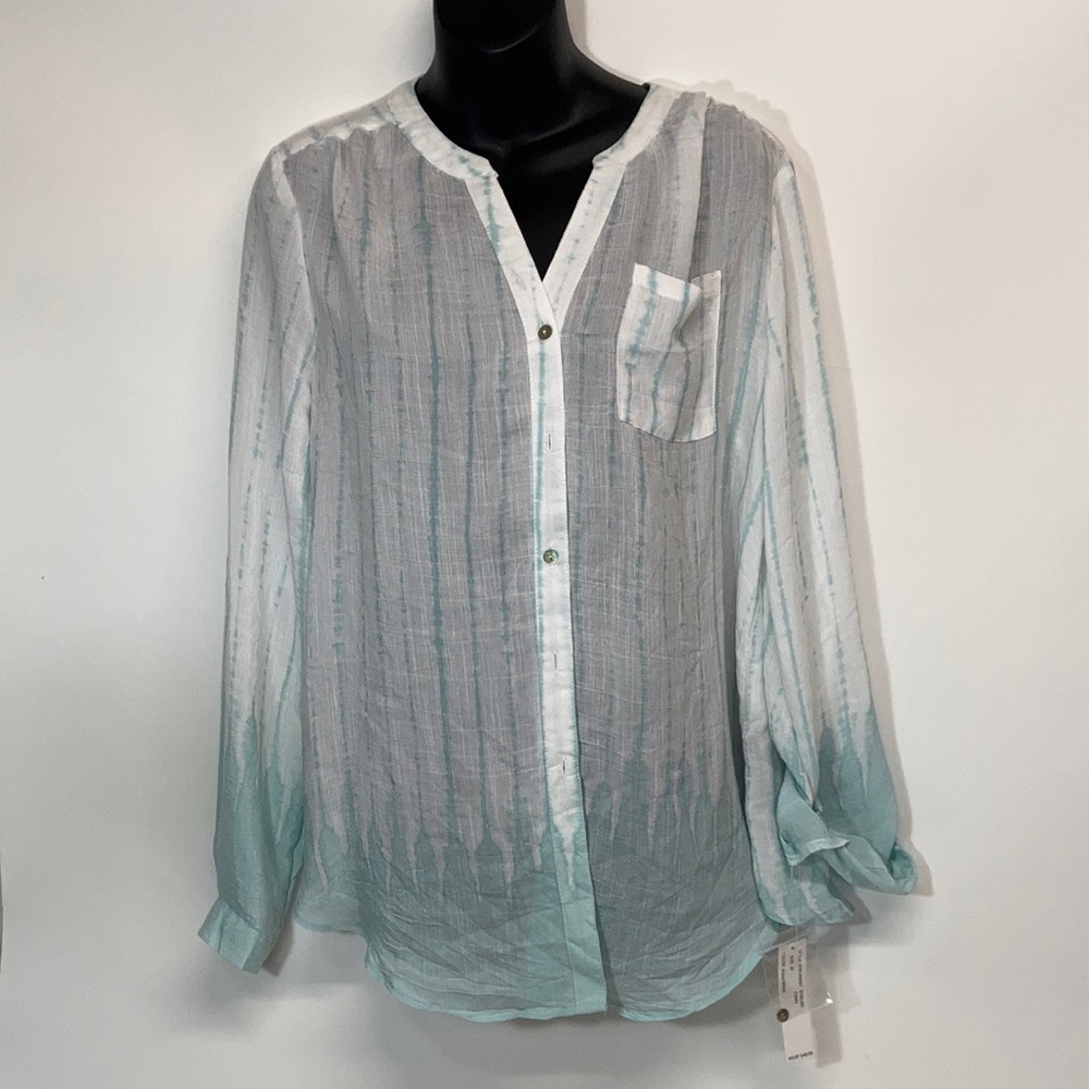 Light summer top teal size med zac &rachel